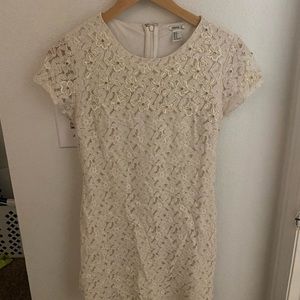 Cream beaded mini dress